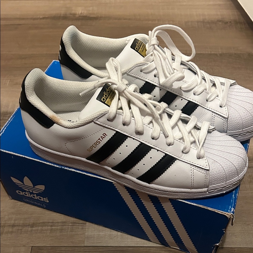 adidas Superstar White Black Sneakers - Picture 3 of 4